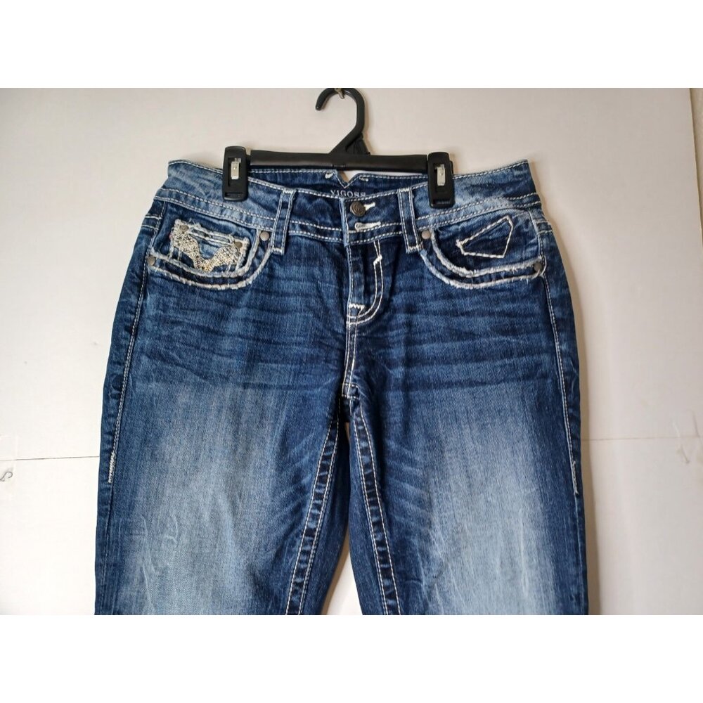 VIGOSS Womens Capri Jeans size 5/6 30X22 Stretch Low Rise med wash - Picture 3 of 6